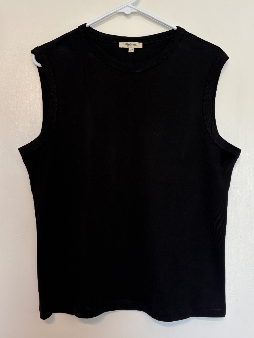 Madewell #NZ781 Women's The '90s Shell Tank Top in Compact Cotton XXL Black 2026